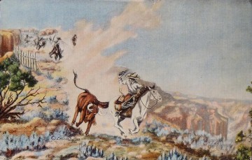 vaqueros cazando sabios Pinturas al óleo